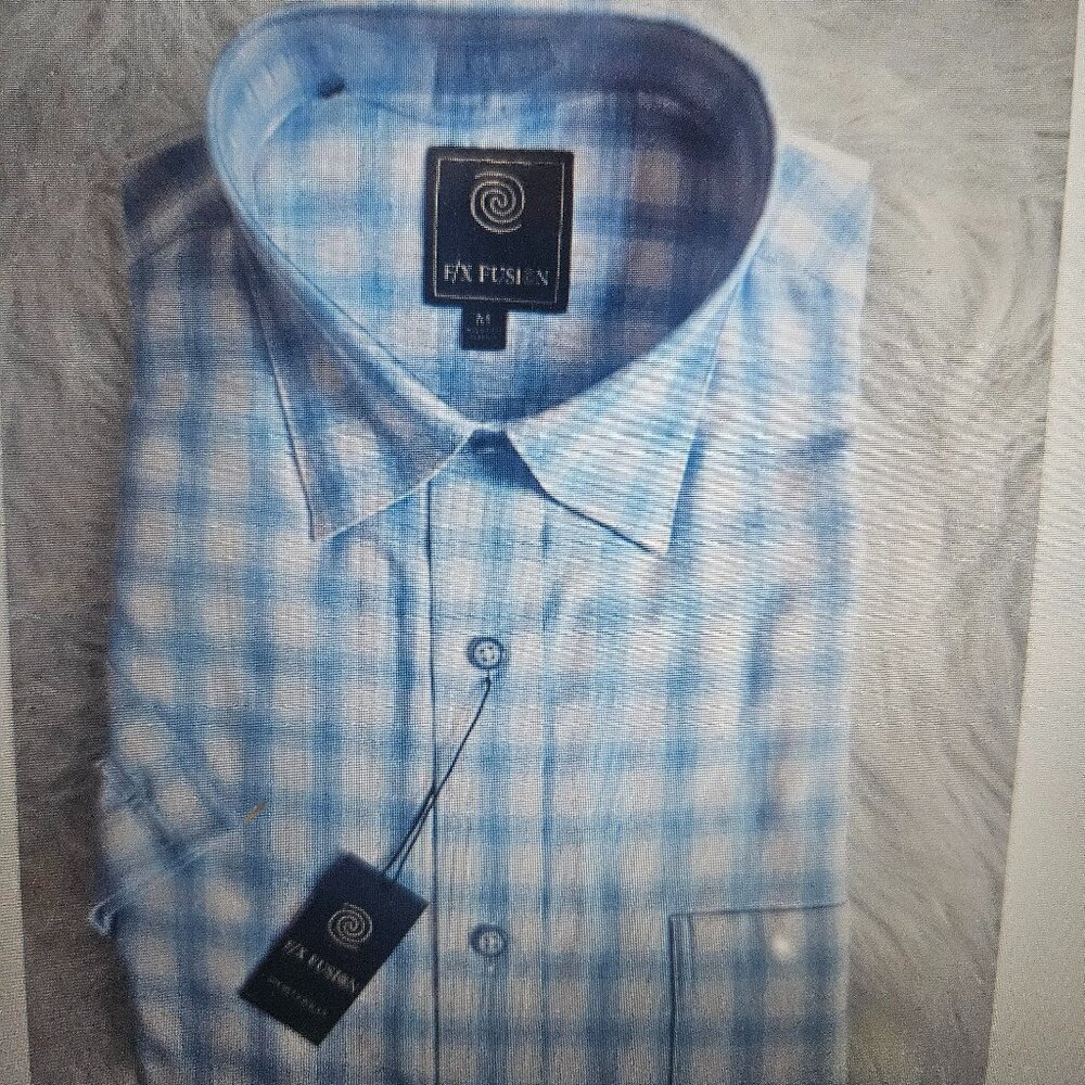 SIZE M F/X FUSION (NEW) Multi Short Sleeve Men's Dress Shirt Lot #536